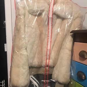 Vintage Rabbit Bomber Jacket Real Fur